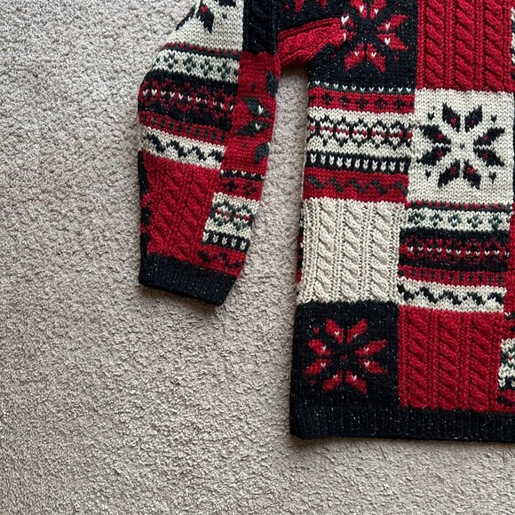 Jones New York Sweater Womens Large Vtg Hand Knit Wool Pullover Mock Neck - Picture 5 of 10